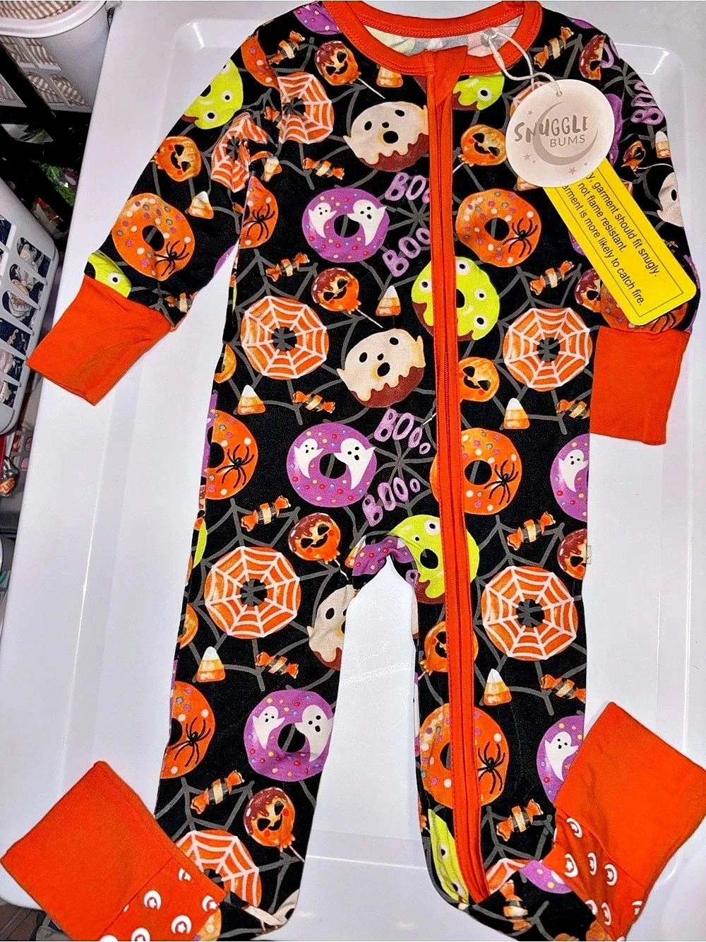 Snuggle Bums Baby Halloween One-Piece Zippy Bamboo Pajamas NWT 9-12 months